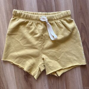Mother The Bender Frayed Move Shorts  Cotton High Rise Yellow Mustard XS $128